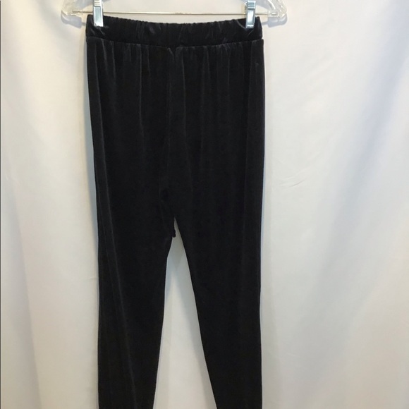 Active USA Black Velvet Stretch Joggers - Picture 3 of 7